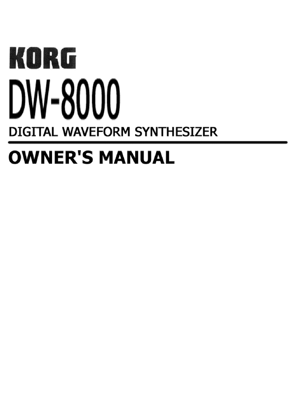 Korg dw-8000 repair manual